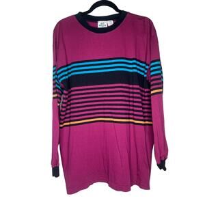 90s VINTAGE 417 by Van Heusen Long sleeve striped Tshirt SIZE MEDIUM
